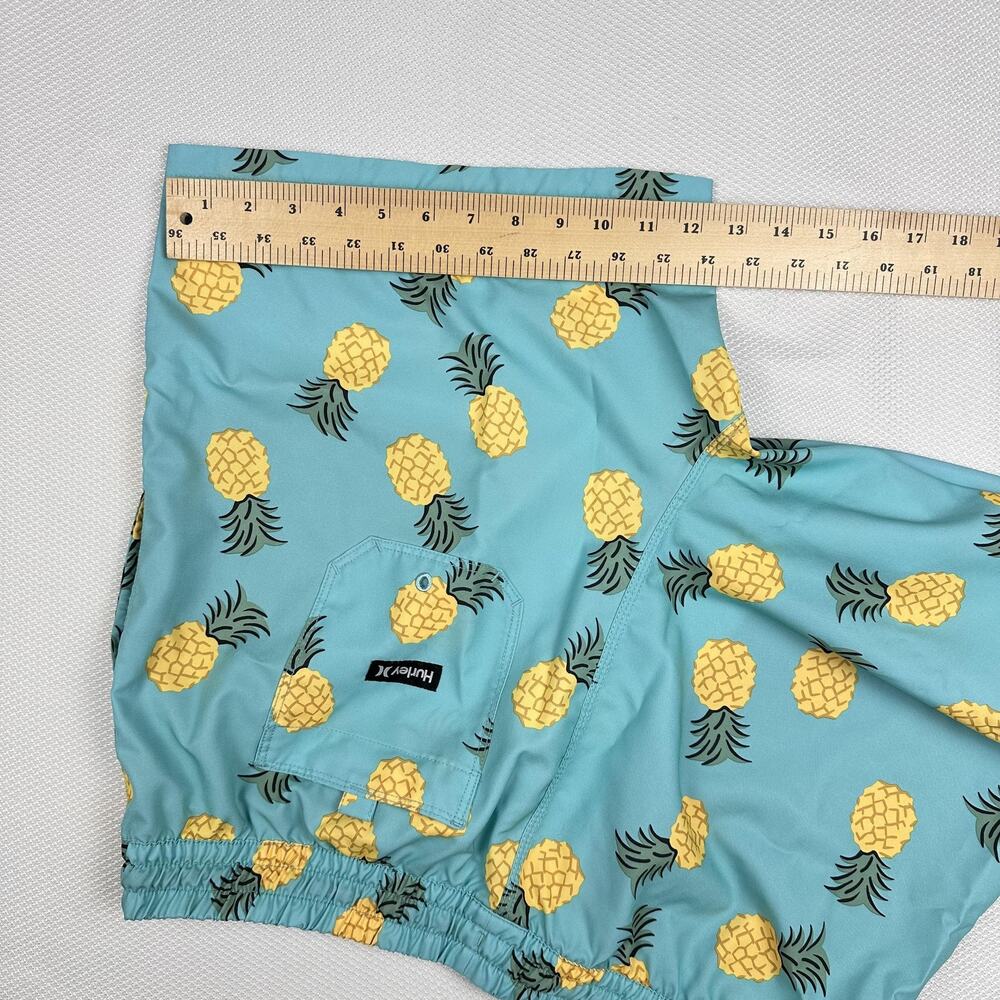 Hurley Shorts Mens XL Blue Pineapple Print Swim Trunks Elastic Waist Tropical - Picture 7 of 10